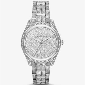 Michael Kors Lauryn Pavè Silver-Tone Watch